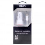 Wholesale Type C USB Dual Port Car Charger 2 in 1 (Car White)